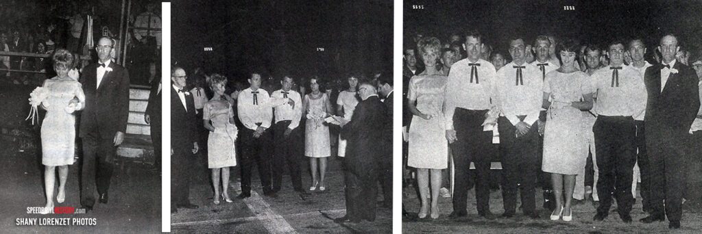 Black and white abstract pattern with concentric circles and wave shapes.