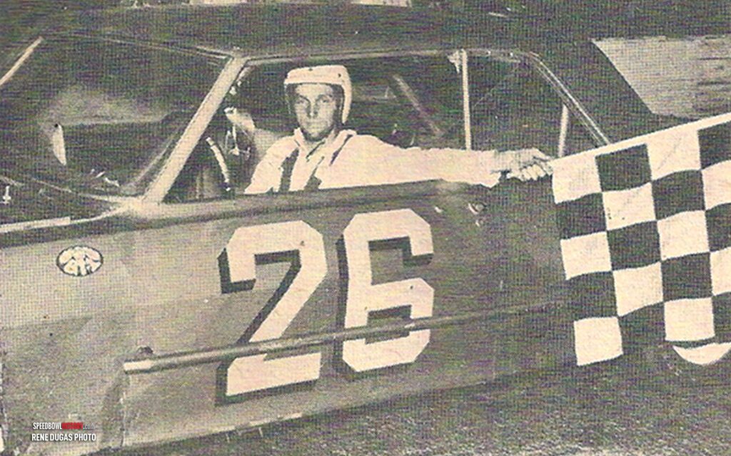 Black and white abstract pattern with concentric circles and wave shapes.